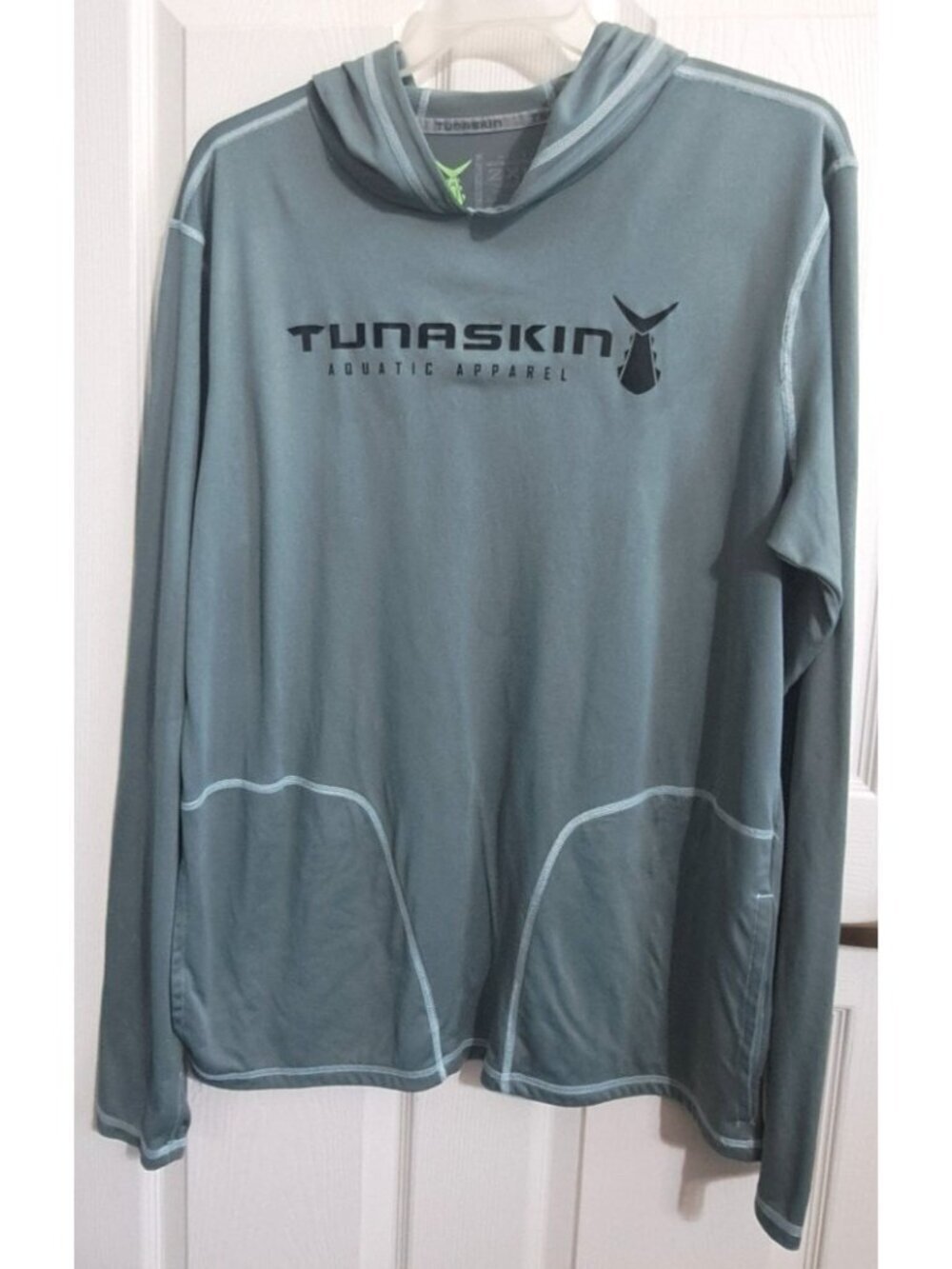 Tunaskin 2XL Green Long Sleeve Hoodie 100% Recycled Polyester